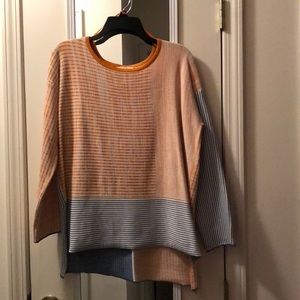 Hem & Thread knit top - orange and blue pattern